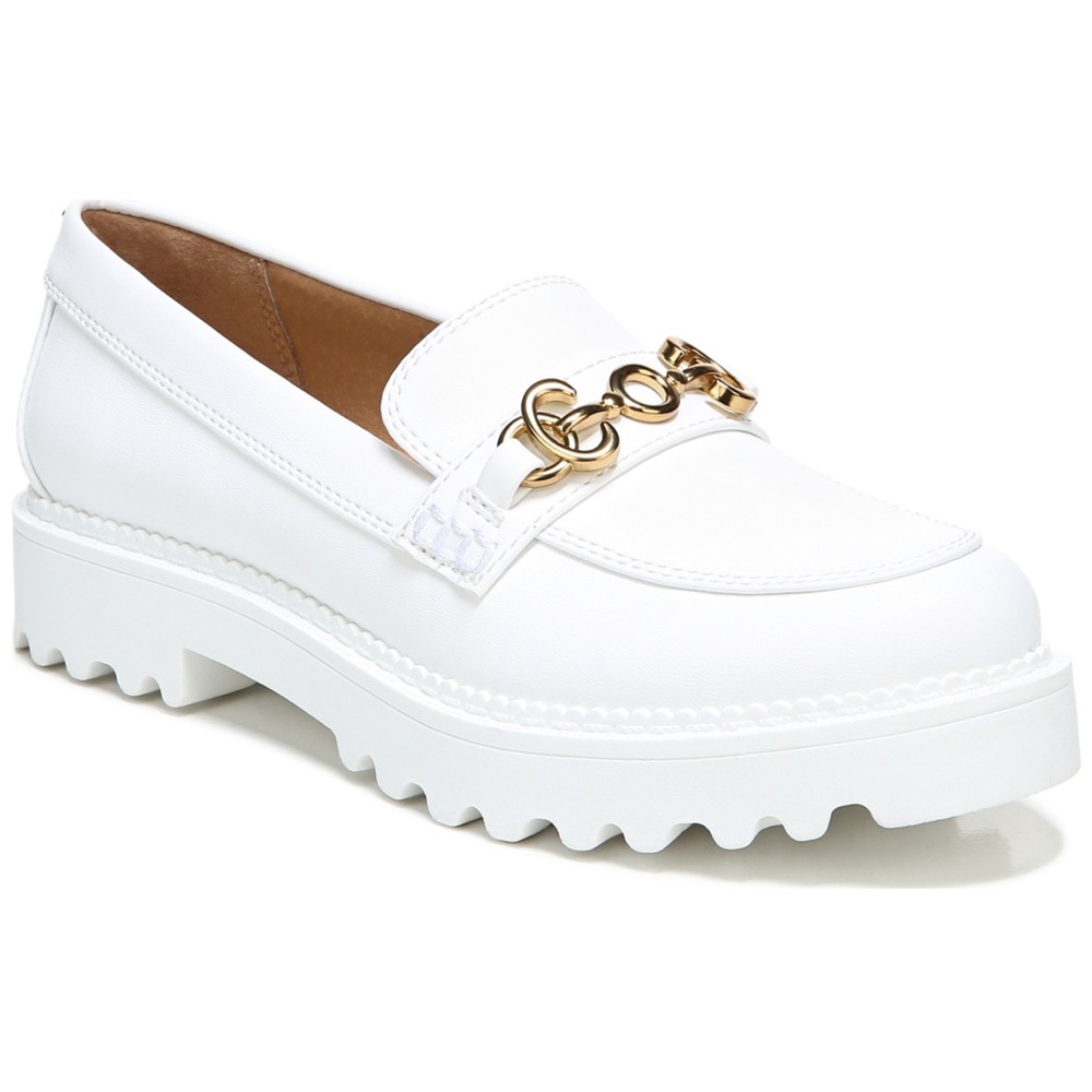 Circus by Sam Edelman White Loafers with Gold Accent